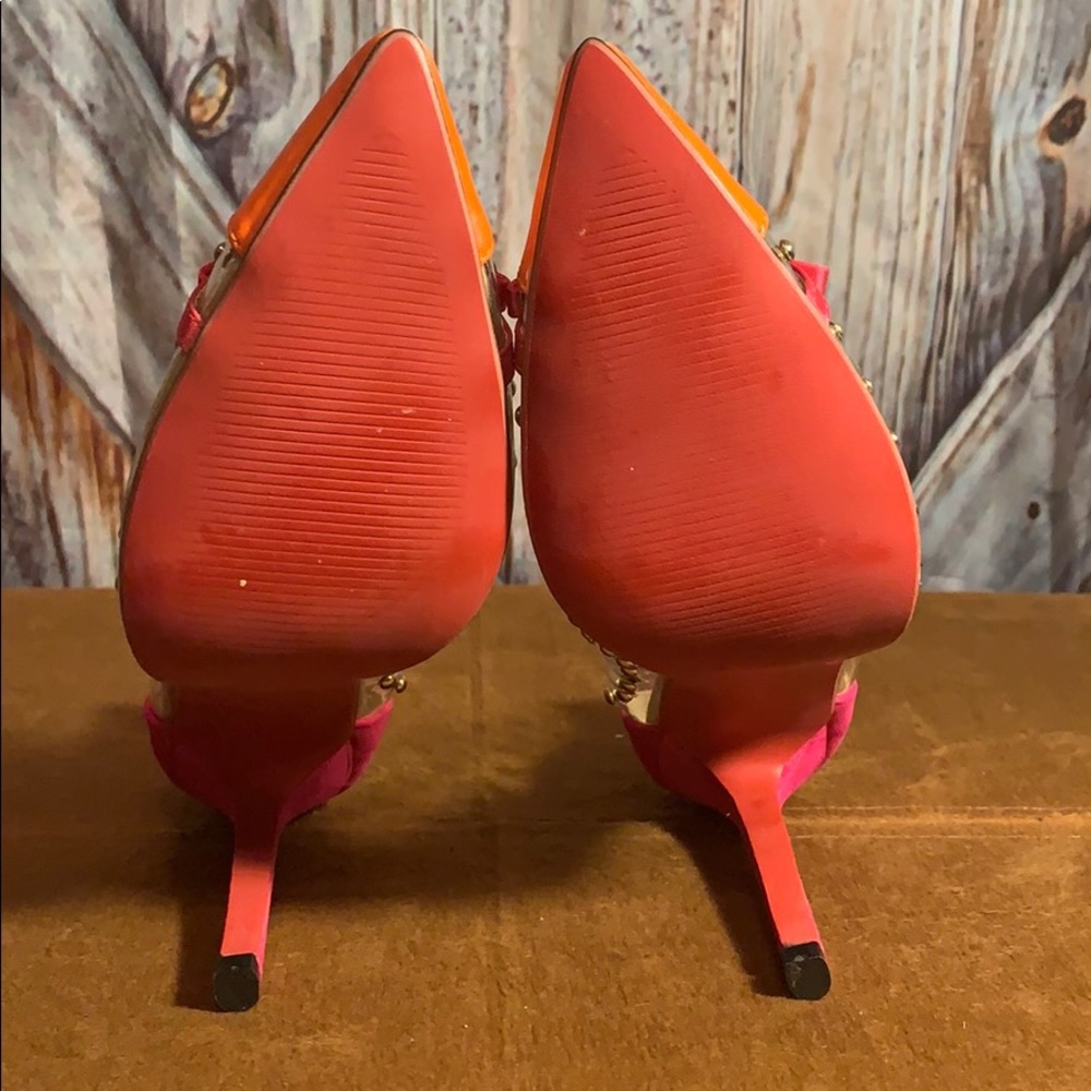 Rainbow Cat Pink / Orange See Through Heels - Picture 7 of 8